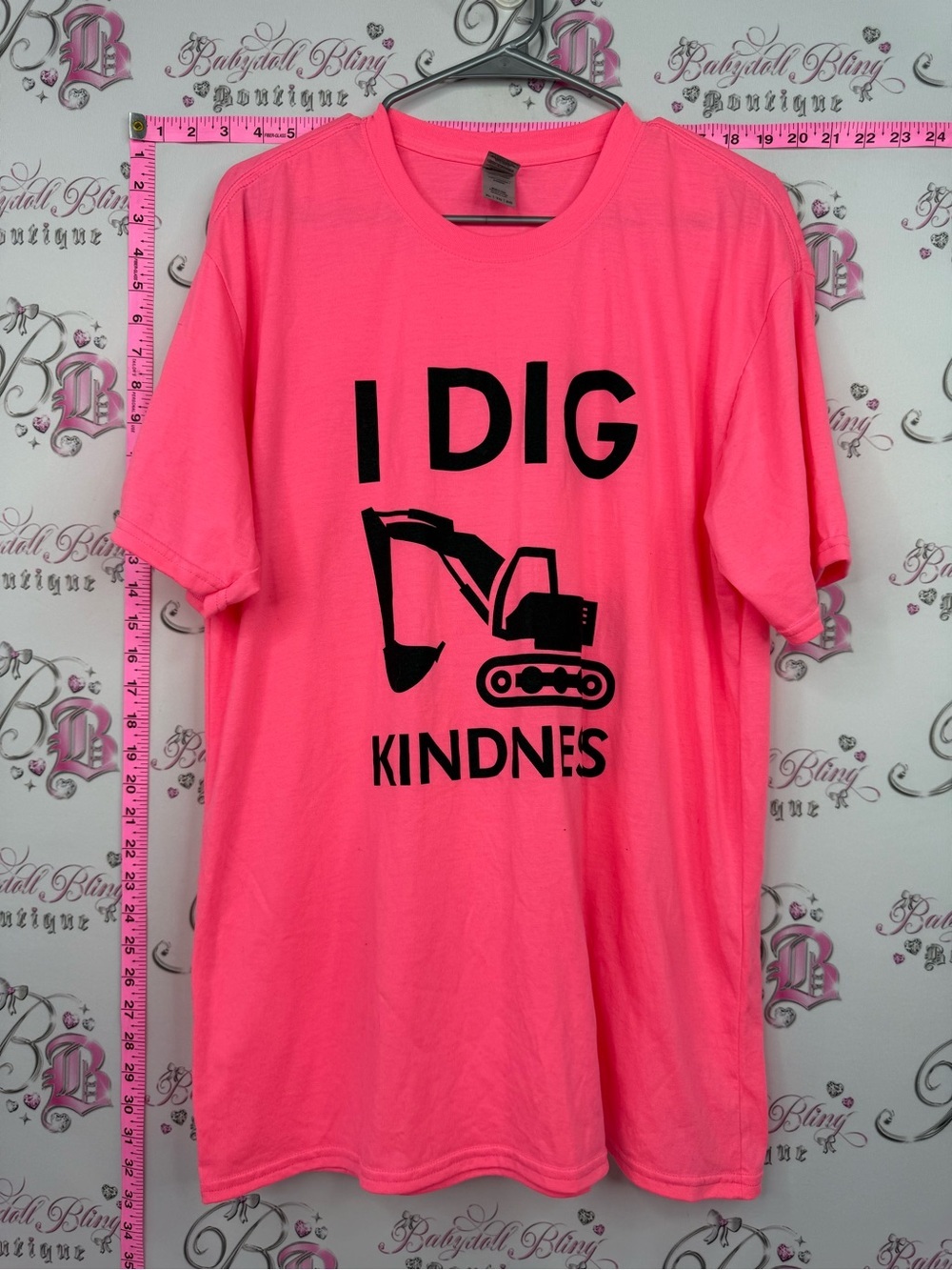 Gildan Bright Pink "I DIG KINDNESS" Short Sleeve Tee
